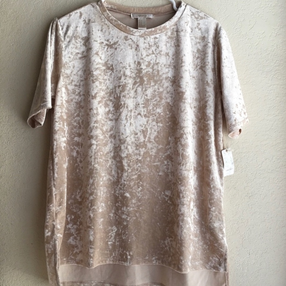 Blush crushed velvet top